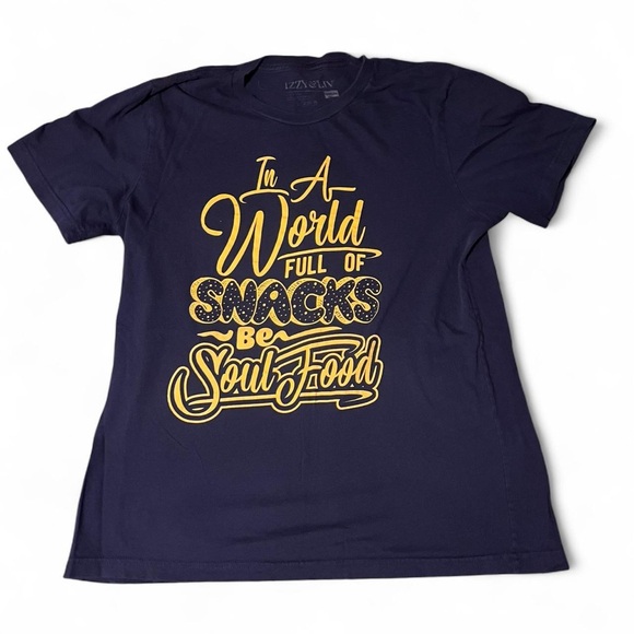 Izzy & Liv Tops - Navy Graphic Short Sleeve Tee - Yellow Script